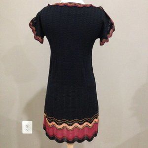 New Missoni classic multi-color wave print knit dress